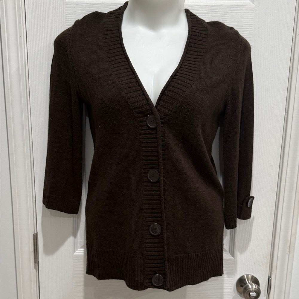 Bobbie Brooks Dark Brown Cardigan Sweater